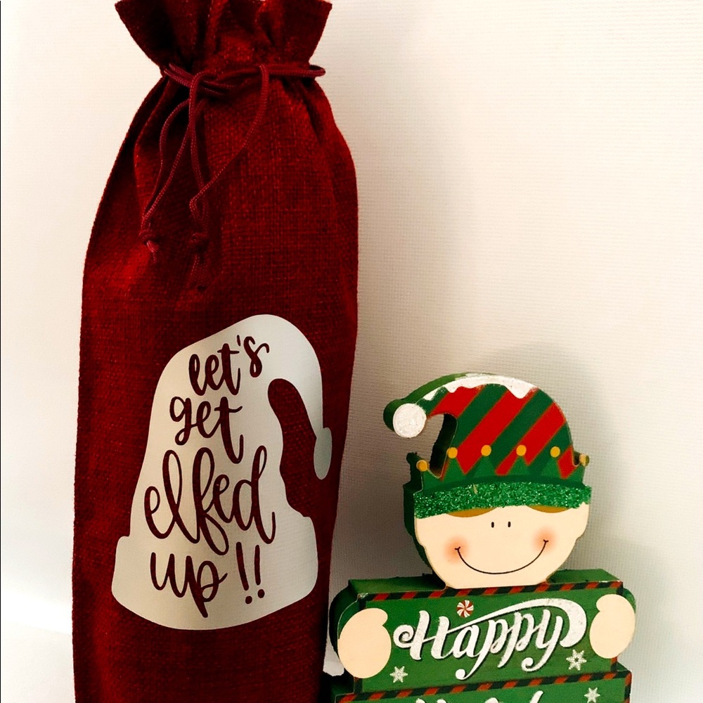 Customized burlap Wine Gift Bag